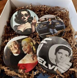 Vintage Pop Culture Button Set